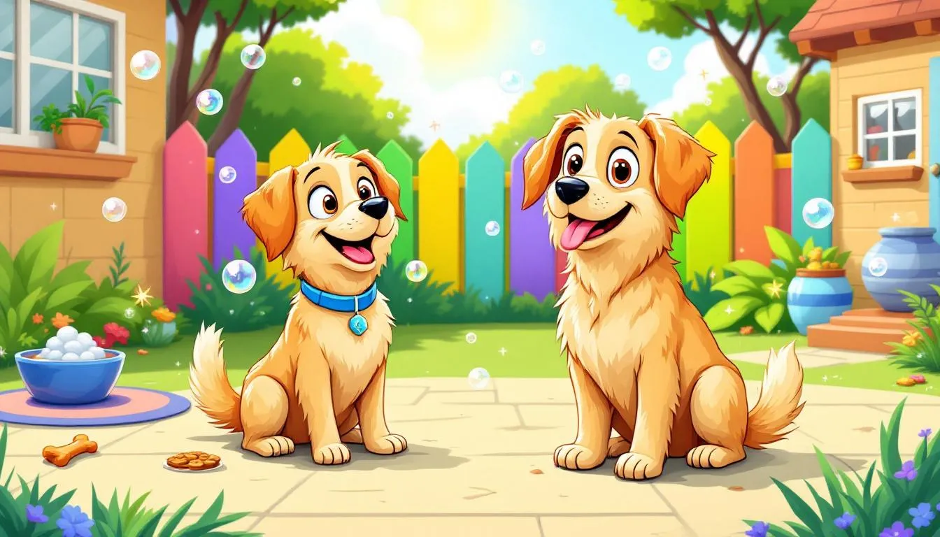 A dog performing basic commands like sit and stay.