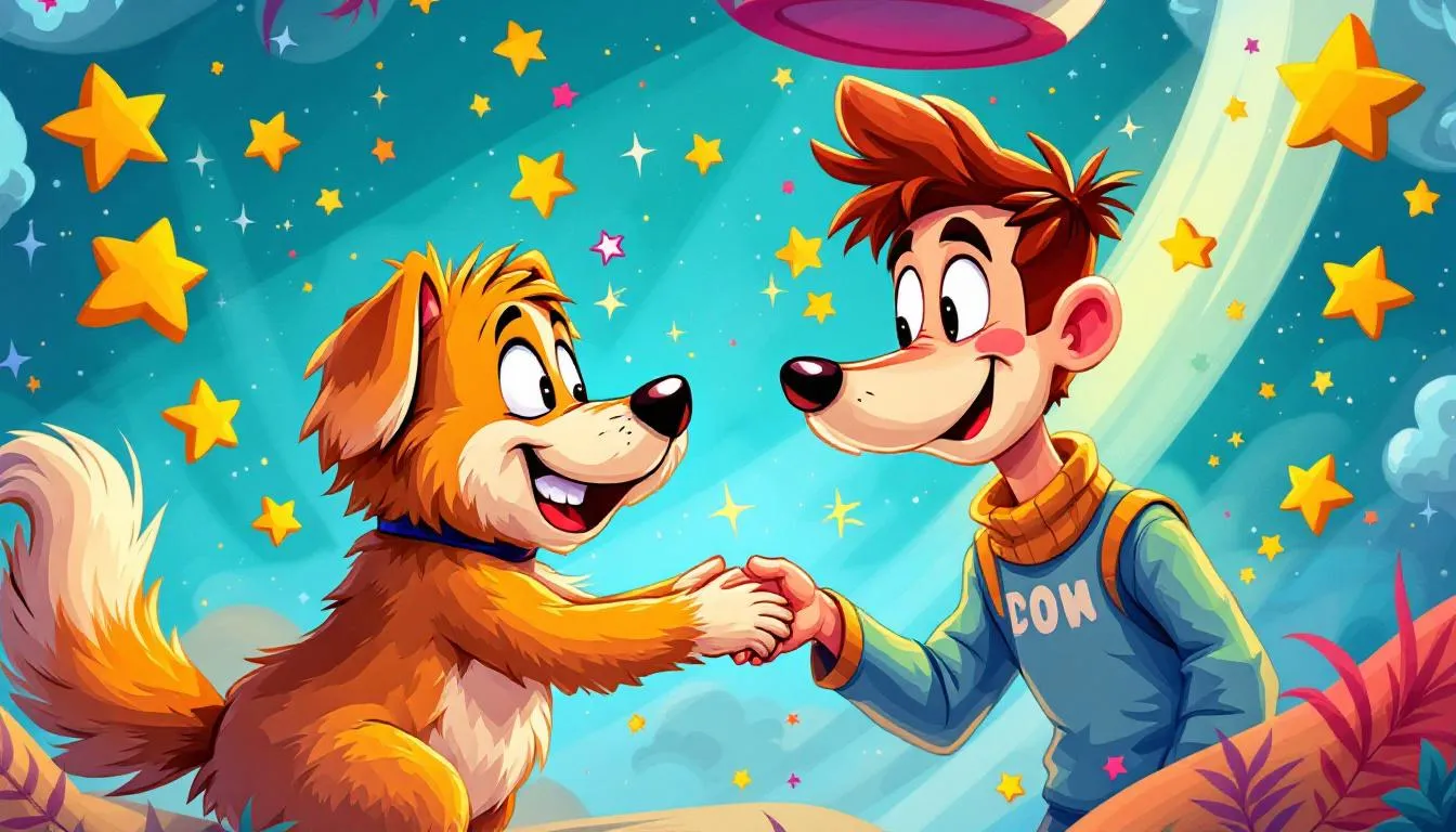 A dog shaking hands with its owner, showcasing a cool trick.