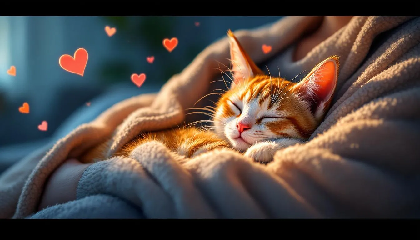 A cat snuggling with its owner, highlighting the interaction and affection in purring.